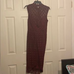 Burgundy lace dress